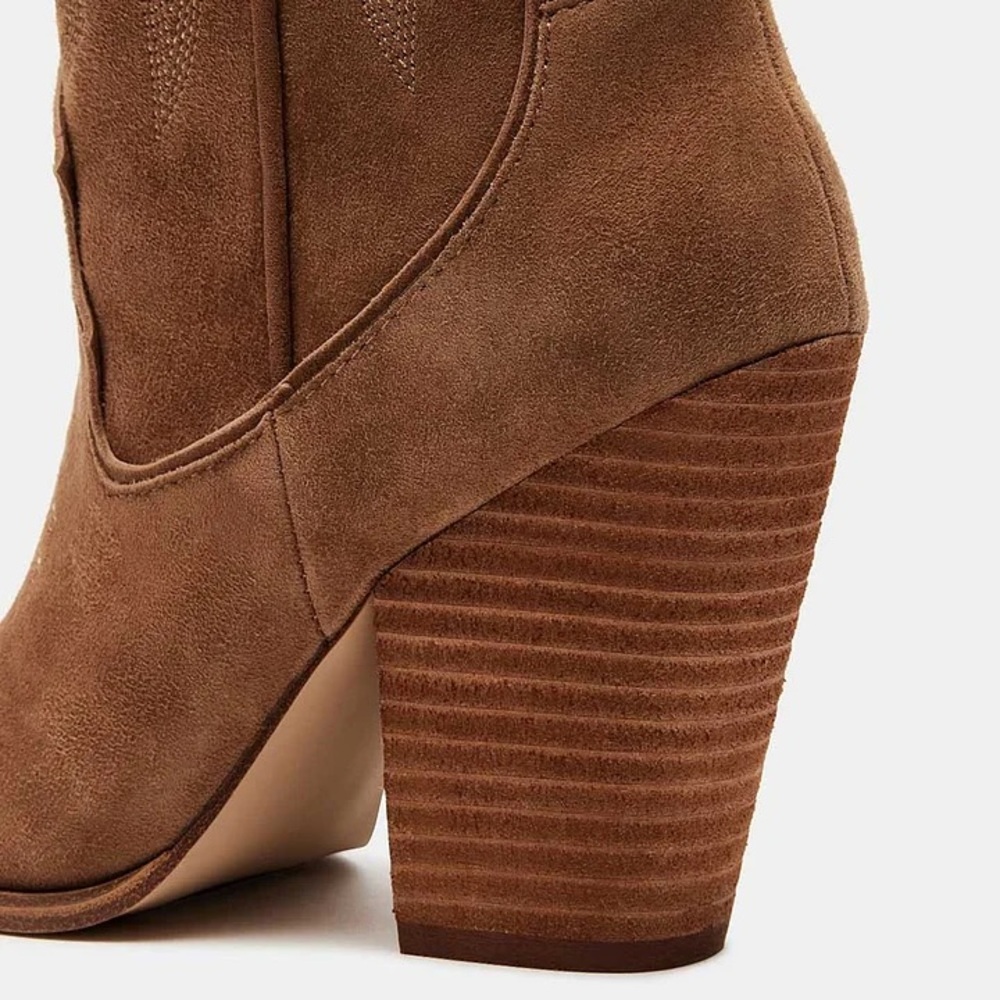Steve Madden Lasso Pointed Toe Chunky Heel Knee-high Brown Cowboy Boots 8 - Picture 7 of 15